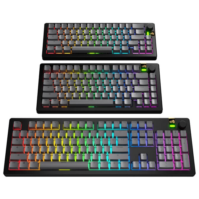 Glorious GPBT Basics Keycaps, ANSI Layout (US), PBT, Doubleshot - Armor Grey image number 6