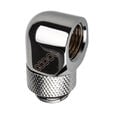Alphacool Eiszapfen Adapter 90 Degree G1/4 Inch Male to G1/4 Inch Female - Rotatable, Chrome Silver image number null