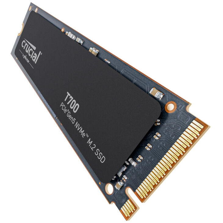 Crucial T700 NVMe SSD, PCIe 5.0 M.2 Type 2280 - 2 TB without heatsink image number 4