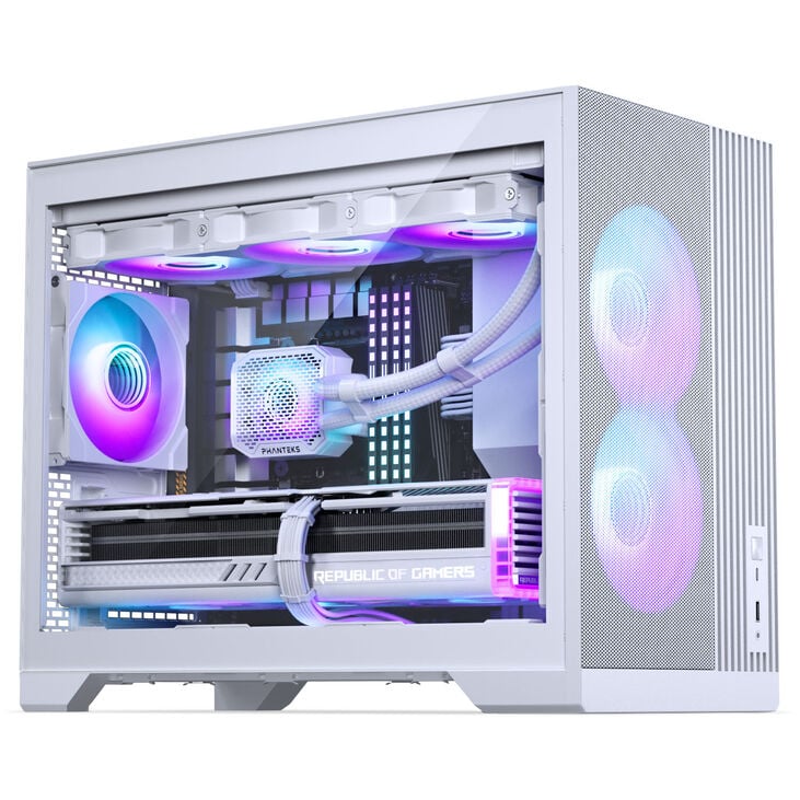 Phanteks XT M3 PC Case, Mini Case, mATX, Tempered Glass - White image number 1