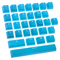 Ducky Rubber Keycap Set, 31 keys, Double-Shot, rubberised, for Backlight - blue