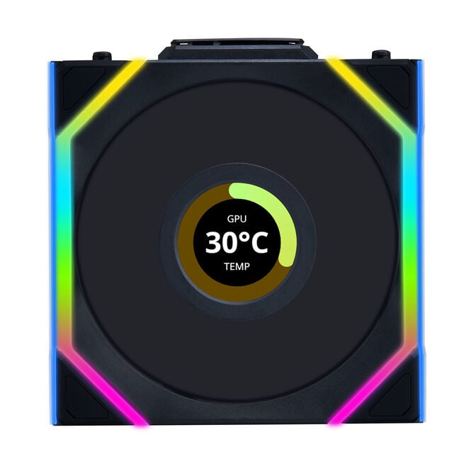 Lian Li UNI FAN SL Wireless LCD L&uuml;fter, ARGB, PWM, 3er-Pack inkl. Controller - Reverse Blade, 120 mm, schwarz image number 3