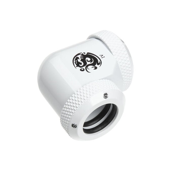 Bitspower Multi-Link Adapter 90 Degree 12mm OD to 12mm OD Hardtube - white image number 1