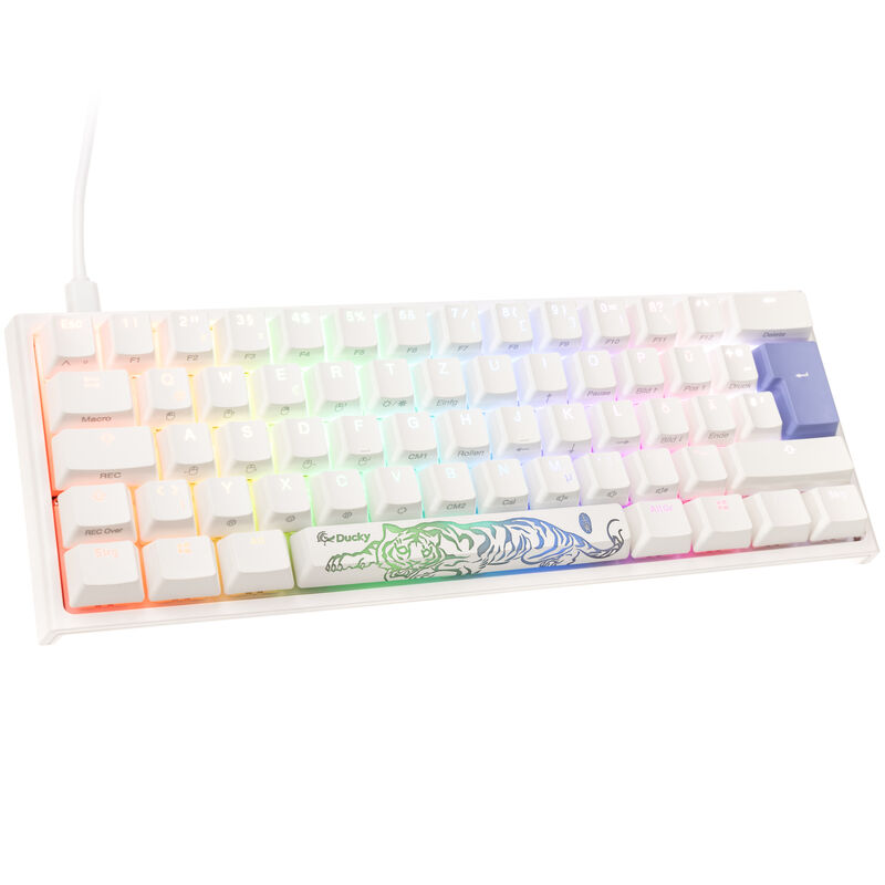 Ducky One 2 Pro Mini White Edition Gaming Tastatur, RGB LED - Cherry Silver