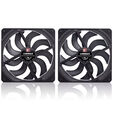 Noctua NF-A14X25 G2 PWM Sx2-PP chromax.black L&uuml;fter, LCP - schwarz, 140mm, 2er-Pack image number null