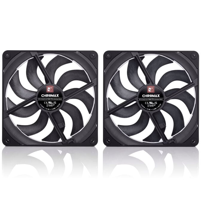 Noctua NF-A14X25 G2 PWM Sx2-PP chromax.black L&uuml;fter, LCP - schwarz, 140mm, 2er-Pack image number 2
