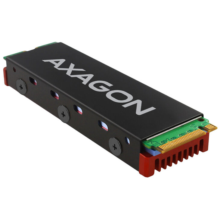 AXAGON CLR-M2 passive M.2 SSD heatsink - 2280, aluminium, red image number 2