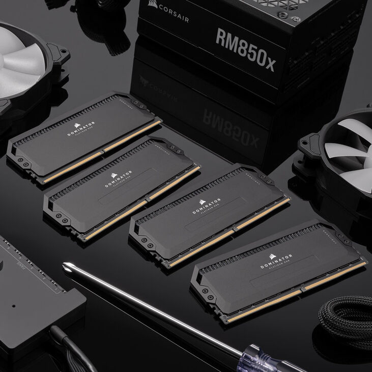 Corsair Dominator Platinum RGB DDR5-6400 RAM, CL32, XMP - 32 GB Dual-Kit, black image number 8