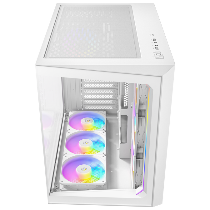 Antec C5 PC case, mid tower, ATX, RGB, tempered glass - white image number 12