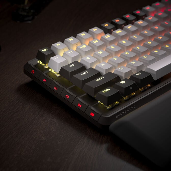 Corsair VANGUARD 96 Gaming-Tastatur, mechanisch, RGB, 8.000 Hz - MLX Plasma Switches, ISO (DE), schwarz/wei&szlig; image number 13