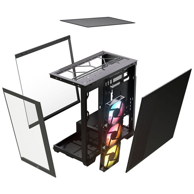 Corsair 2800X RS-R ARGB PC-Geh&auml;use, Mini-Geh&auml;use, mATX, Tempered Glass - inklusive 3x 120-mm-L&uuml;fter, schwarz image number 13