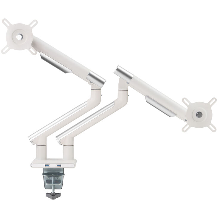 Alterzone Arm Duo USB Aluminium Monitorhalterung - weiß, 2x USB-Typ-A image number 10