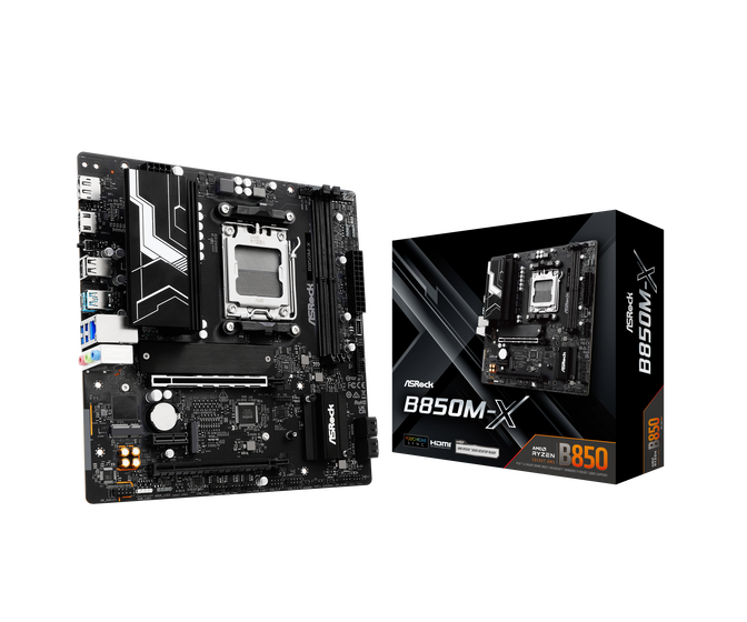 ASROCK B850M-X motherboard, Socket AM5, AMD B850, Micro-ATX, DDR5 image number 0