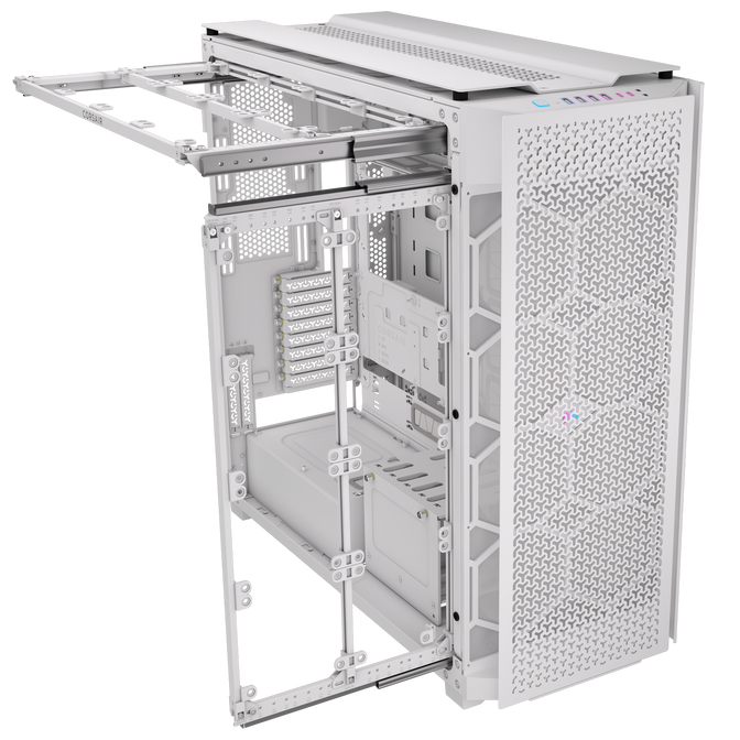 Corsair iCUE 9000D RGB Airflow PC Case, Full Tower - White image number 3