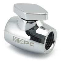 XSPC G1/4 Kugelhahn - Messing, Silber-Chrome