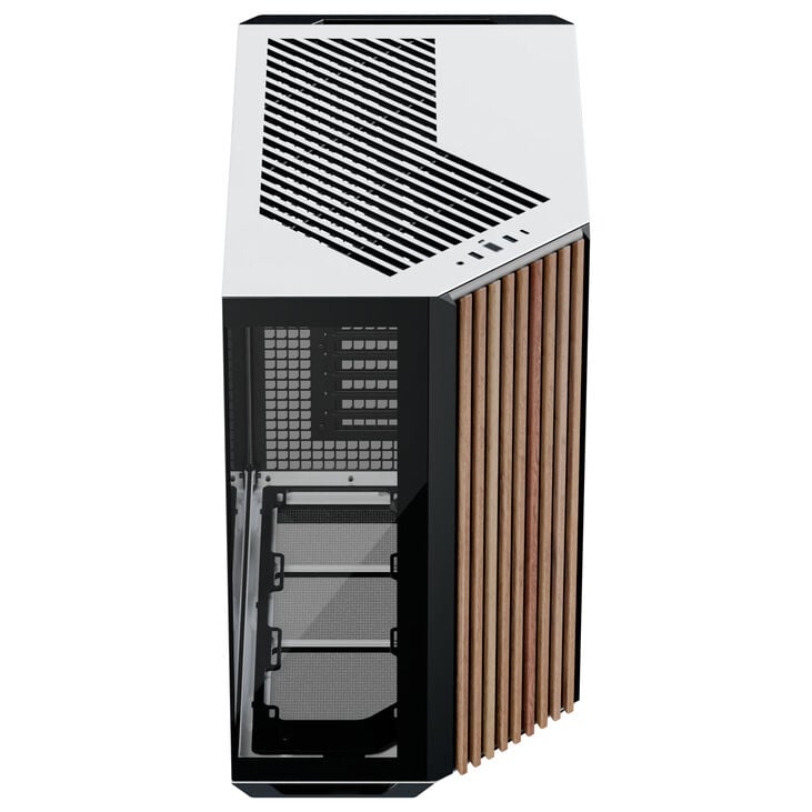 APNX V1 PC Case, Mid Tower, ATX, Tempered Glass – Wood, Black/White image number 4