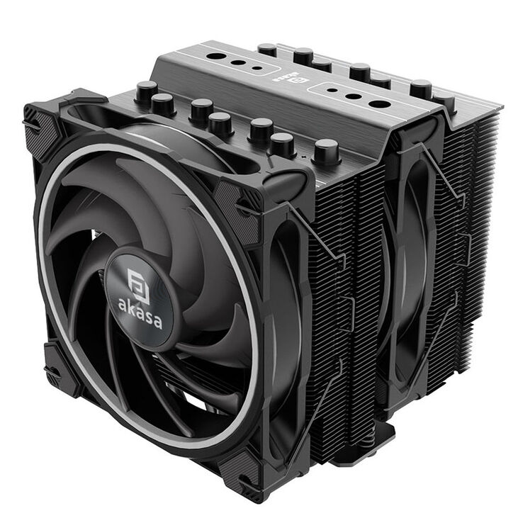 Akasa Soho H7 Dual Tower CPU Cooler, ARGB - 120 mm, black image number 2