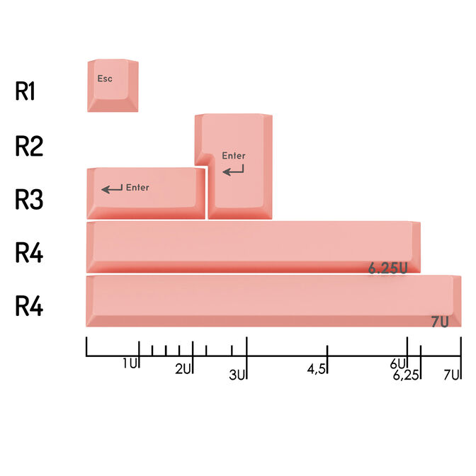 GMK Additional Kit, ABS-Keycaps, Double-Shot, Erweiterungsset f&uuml;r ISO & ANSI &ndash; pastell pink image number 3