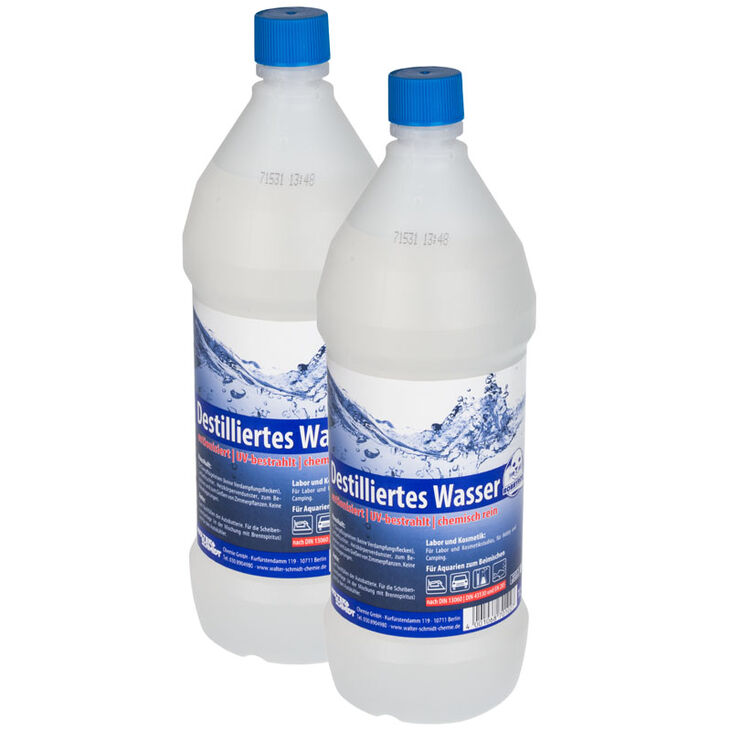 Distilled water (DIN 13060, DIN 43530 & EN 285) - 2x 1 litre image number 0