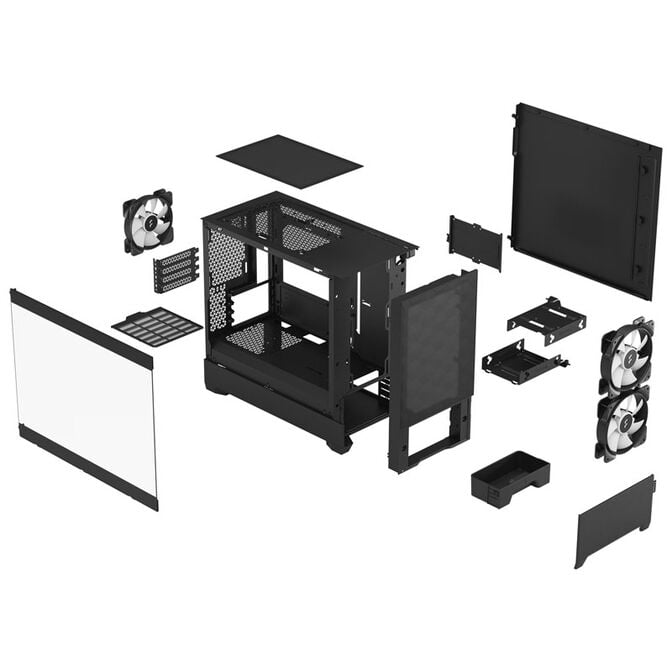 Fractal Design Pop Mini Air RGB Clear Tint Micro-ATX-Geh&auml;use, Tempered Glass - schwarz image number 9