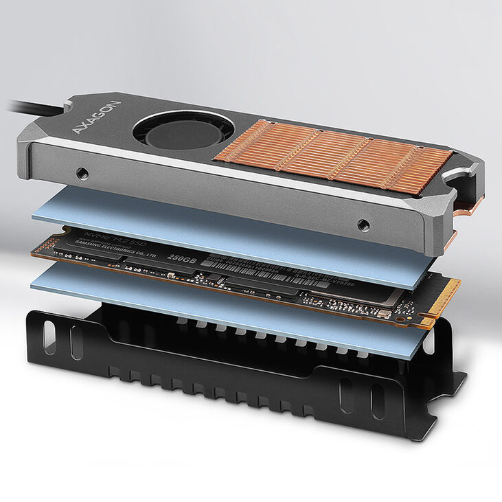 AXAGON CLR-M2FAN Kühler für M.2 2280 SSD image number 2