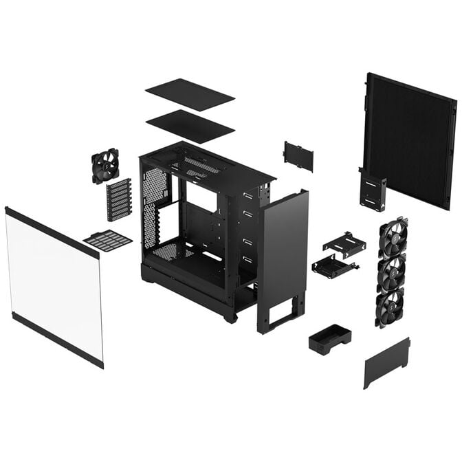 Fractal Design Pop XL Silent Solid E-ATX case, soundproofed - black image number 9