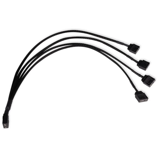 Alphacool Y-Splitter aRGB 3-pin to 4x 3-pin 30cm - black image number 0
