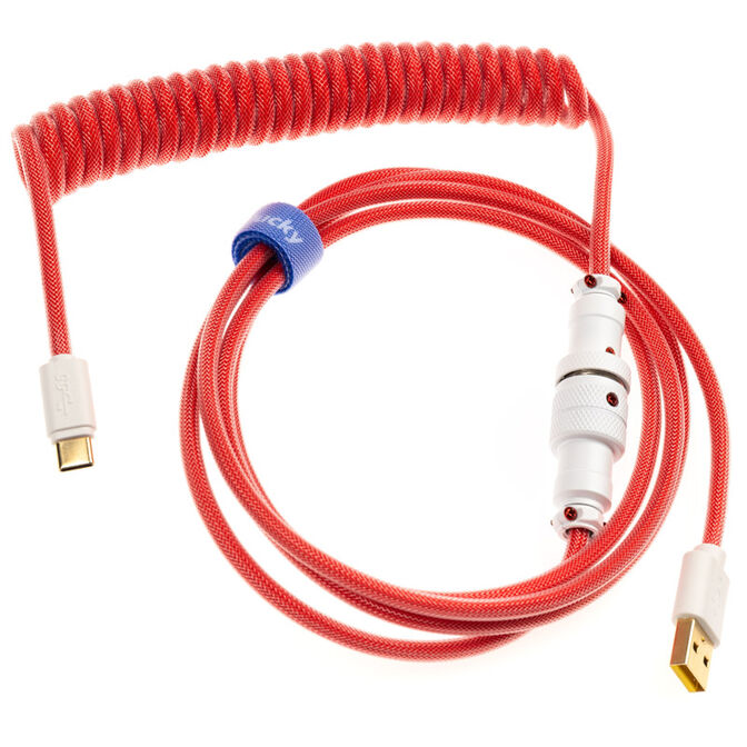 Ducky Premicord Apple Red Spiralkabel, USB Typ C auf Typ A - 1,8m image number 0