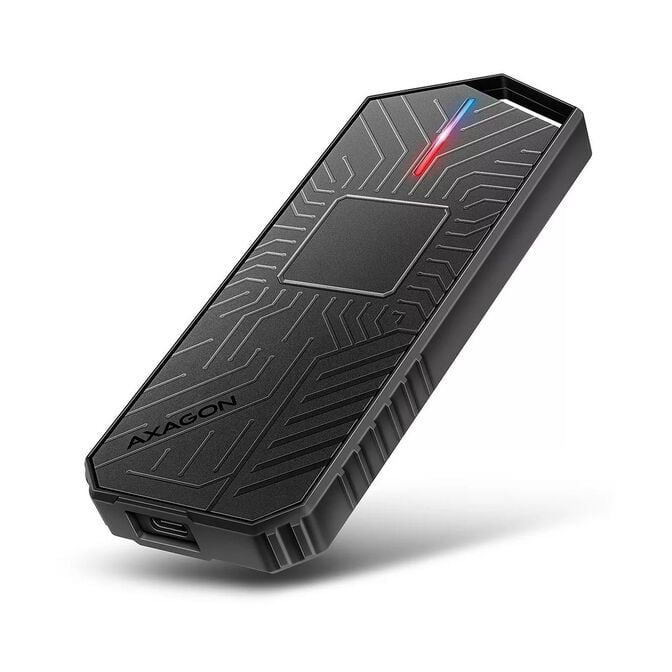 AXAGON EEM2-GAM M.2-NVMe/SATA Enclosure, USB-C 3.1, 10Gbps - Aluminium, black image number 0