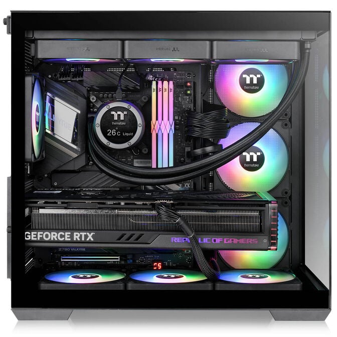 Thermaltake View 380 TG ARGB PC Case, Mid Tower, ATX, ARGB, Tempered Glass - Black image number 4