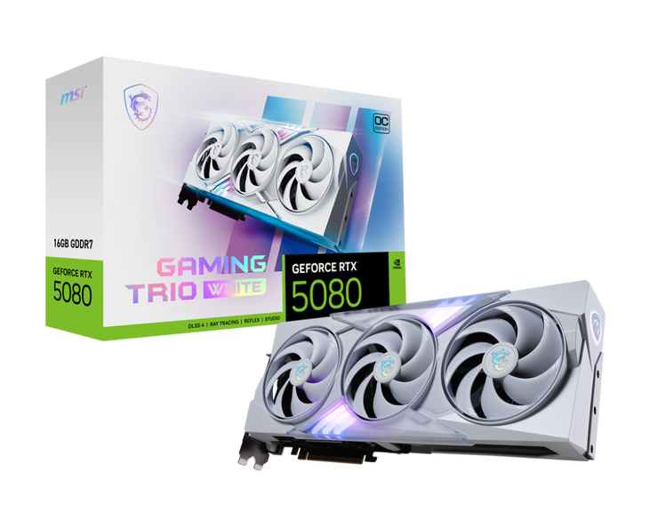 MSI GeForce RTX 5080 16G Gaming Trio OC White, 16384 MB GDDR7 image number 0