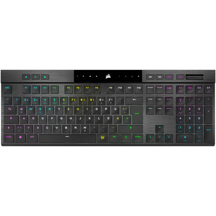 Corsair K100 RGB AIR Wireless Ultra-Thin Mechanical Gaming Keyboard, Cherry MX Speed - Black, DE image number 1