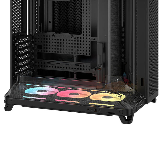 Corsair AIR 5400 LX-R LINK PC Case, Mid-Tower, Tempered Glass, RGB - includes 3x 120mm Fans, black image number 10