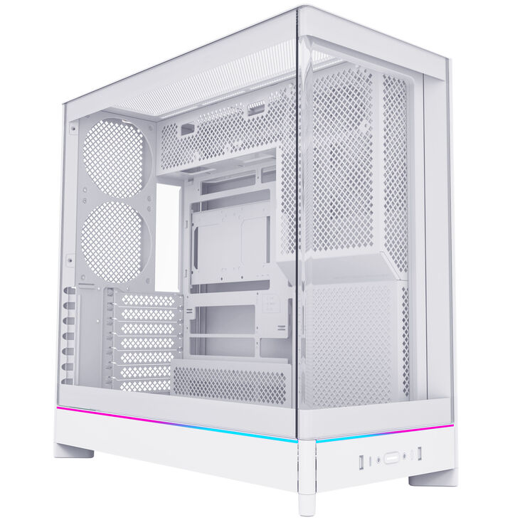 Montech HS02 PC Case, Midi Tower, ATX, Tempered Glass, ARGB - White image number 1