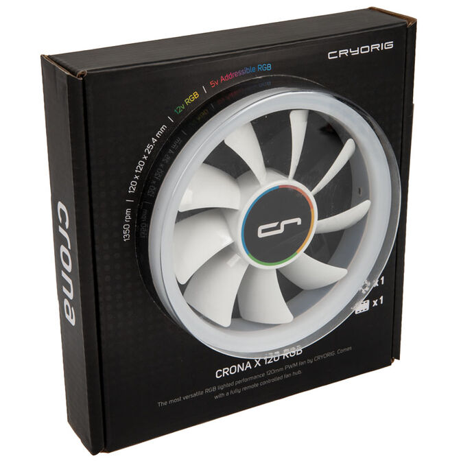 Cryorig Crona X PWM L&uuml;fter, ARGB - 120mm, wei&szlig; image number 7