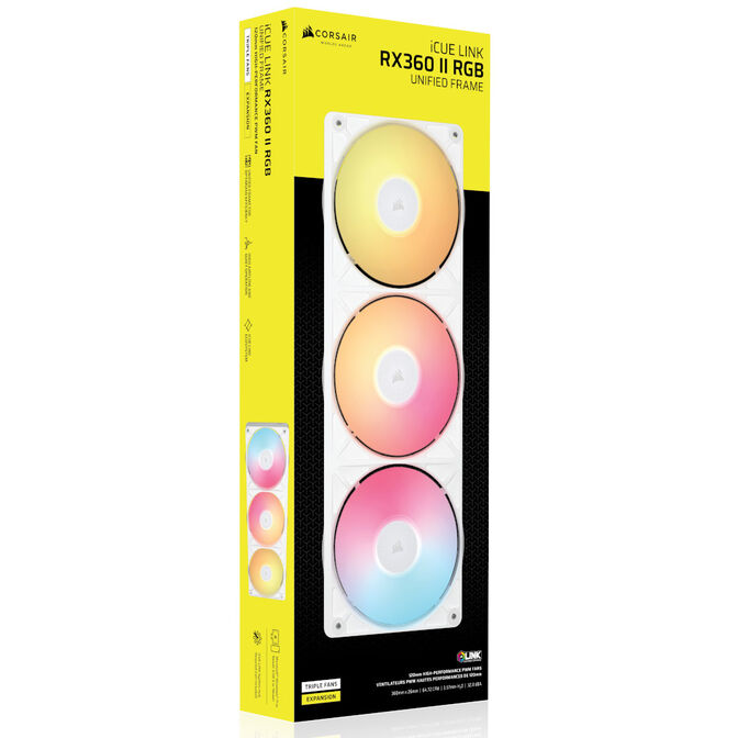 CORSAIR iCUE LINK RX360 II Unified Frame RGB Triple-Fan PWM-L&uuml;fter, 2.100U/min &ndash; Wei&szlig; image number 3