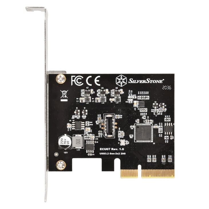 Silverstone SST-ECU07 USB-Adapterkarte, PCIe 3.0, 1x USB-C 3.2 intern - Low Profile image number 1