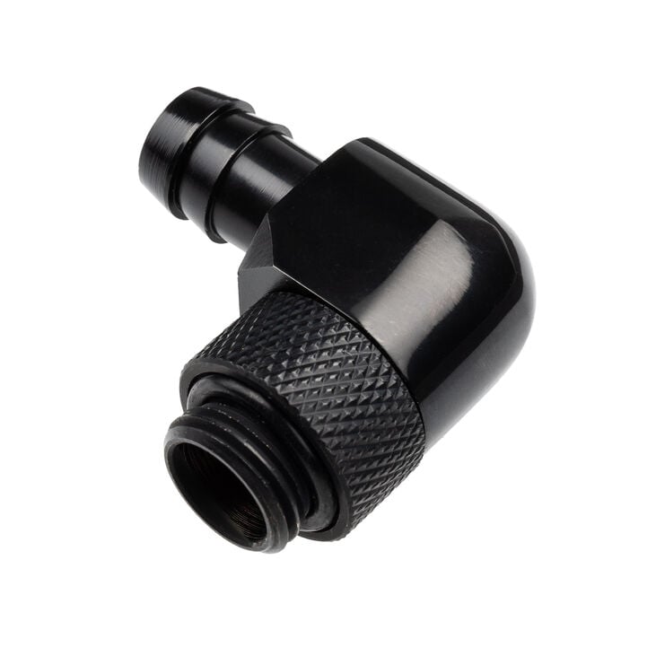 Alphacool HF Anschluss gerade G1/4 Zoll AG auf 10mm ID, 90 Grad - schwarz image number 1