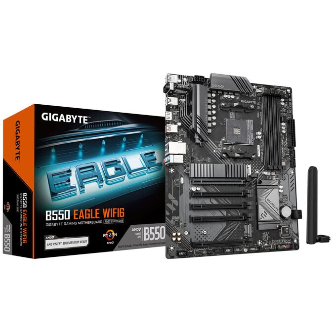 GIGABYTE B550 Eagle WiFi6 Motherboard, Socket AM4, AMD B550, ATX, DDR4 image number 0