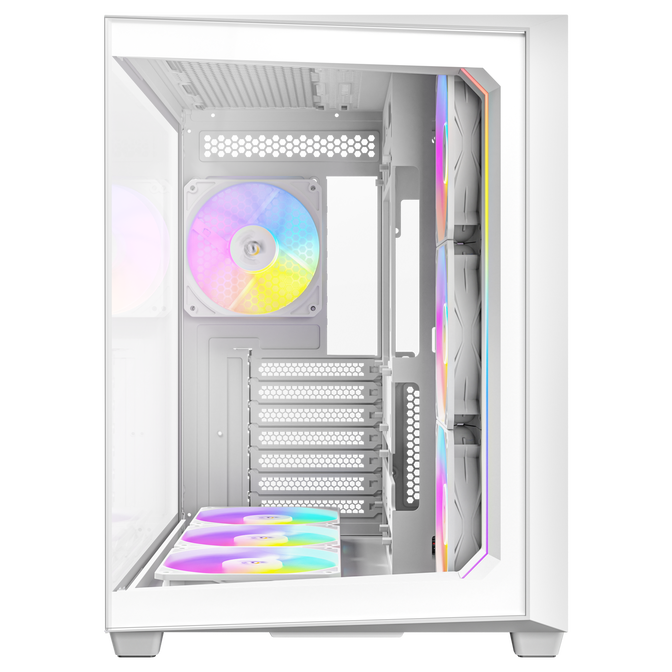 Antec C5 PC case, mid tower, ATX, RGB, tempered glass - white image number 3