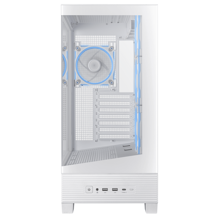 ASUS A31 Plus TG ARGB PC-Gehäuse, Midi-Tower, ATX, Tempered Glass - weiß image number 3