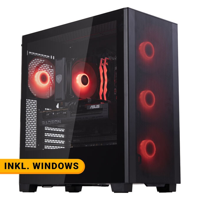 King Mod Systems Gaming PC Mach 5 Red, AMD Ryzen 5 7500X3D, RX 9070 XT - Prebuilt PC with Windows image number 0