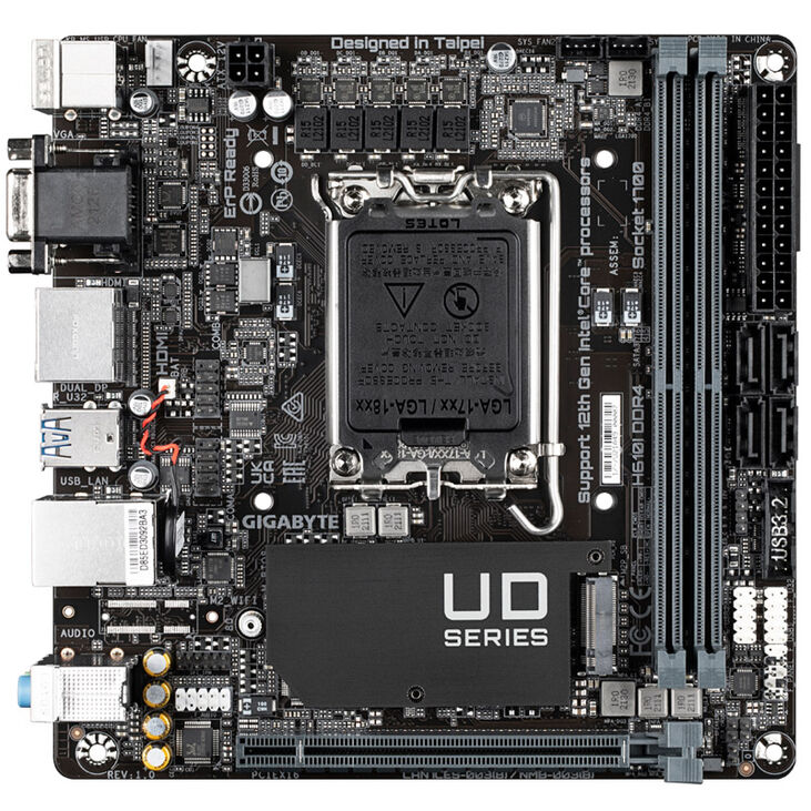 GIGABYTE H610I DDR4 Mainboard, Sockel LGA 1700, Intel H610, Mini-ITX, DDR4 image number 2
