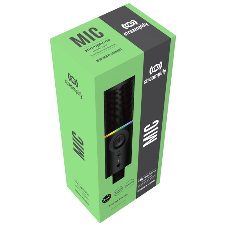 Streamplify MIC RGB Microphone, USB-A, black - tripod incl. image number 9
