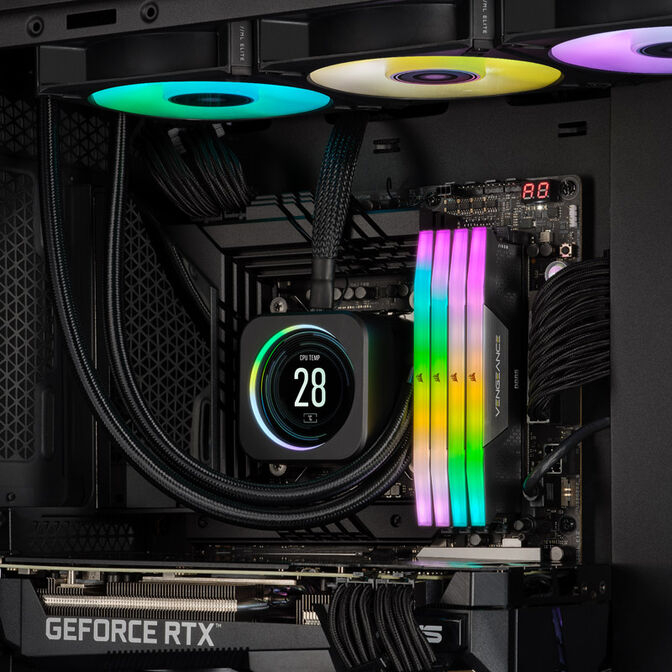 Corsair Vengeance RGB DDR5-6400 RAM, CL32, XMP - 64 GB Dual-Kit, black image number 7