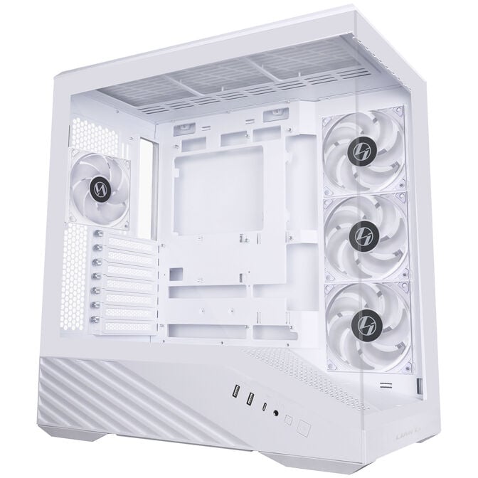 Lian Li Vector V100 PC Case, Midi Tower, ATX, RGB, Tempered Glass - White image number 1
