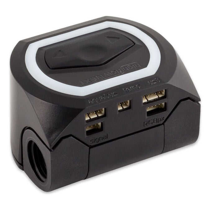 Aqua Computer Durchflusssensor high flow NEXT, OLED, 2x G1/4, RGBpx - schwarz image number 2