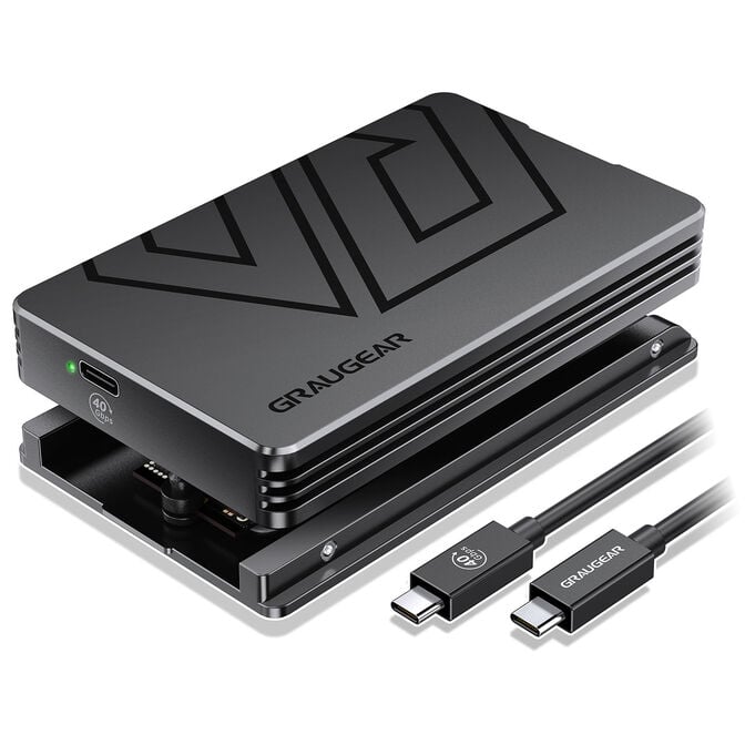 Graugear G-M2U4-40G01 SSD-Geh&auml;use, USB4, PCIe 4.0 x4 NVMe Support, l&uuml;fterlos - schwarz image number 2