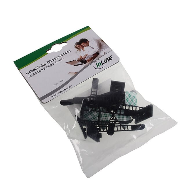 InLine B&uuml;ndelklemmen-Set 10 St&uuml;ck 64mm - schwarz image number 2