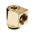 EK Water Blocks EK-Torque Micro Adapter 90 Degree G1/4 inch Male to G1/4 inch Female - Rotatable, gold image number null